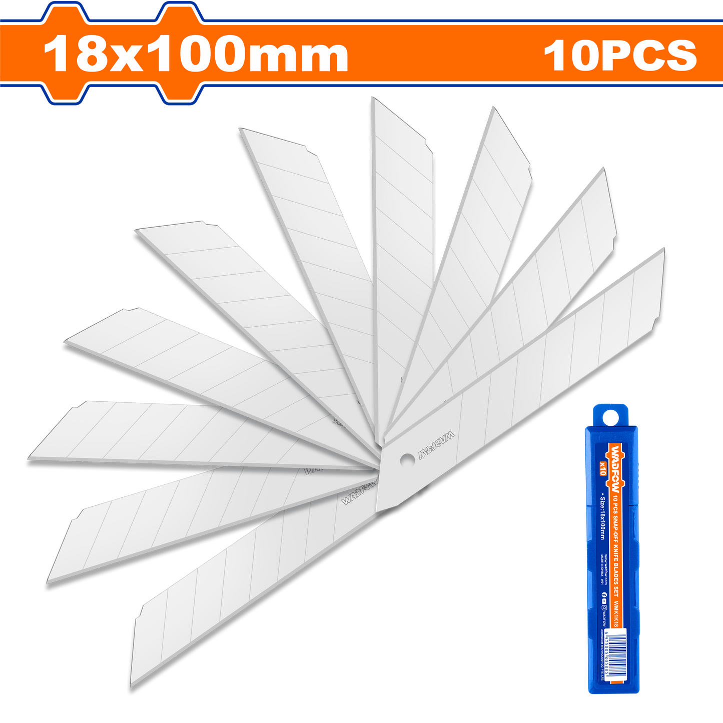 Wadfow Snap-off knife blades set 10 Piece WMK1K18