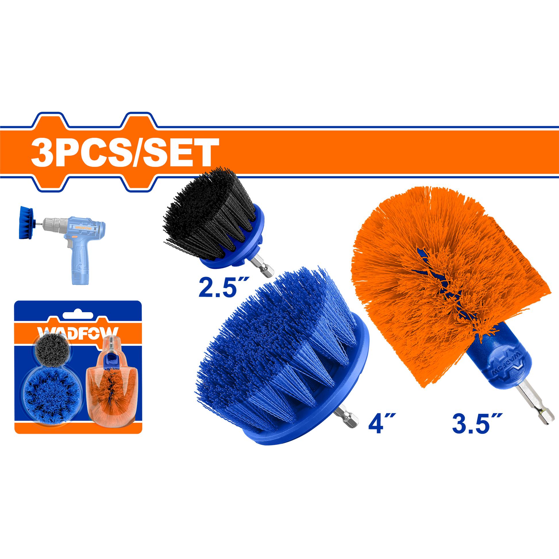 Wadfow Multipurpose brush set 3 Piece WND5401