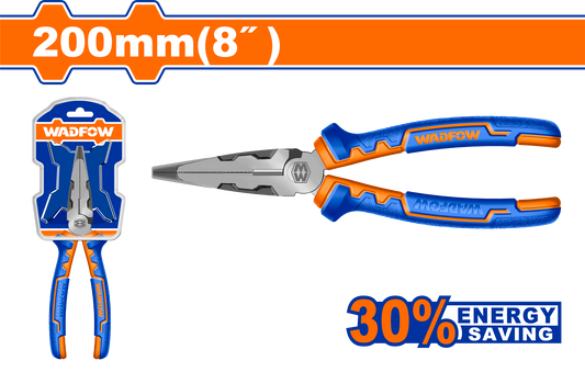 Wadfow High leverage long nose pliers 8" WPL2718