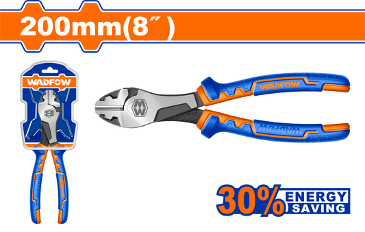 Wadfow High leverage heavy-duty diagonal cutting pliers 8" WPL7718