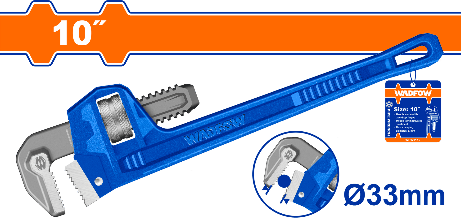 Wadfow Pipe wrench 10" WPW1110