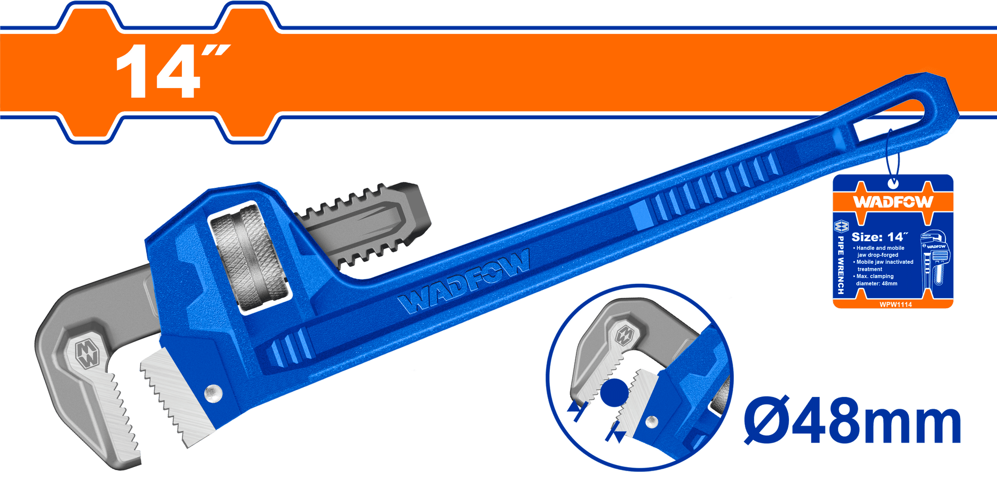 Wadfow Pipe wrench 14" WPW1114