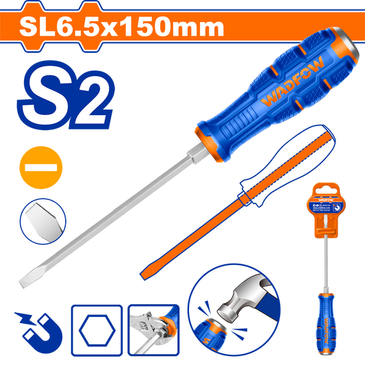 Wadfow Slotted go-through screwdriver SL6.5x150mm WQJ1266