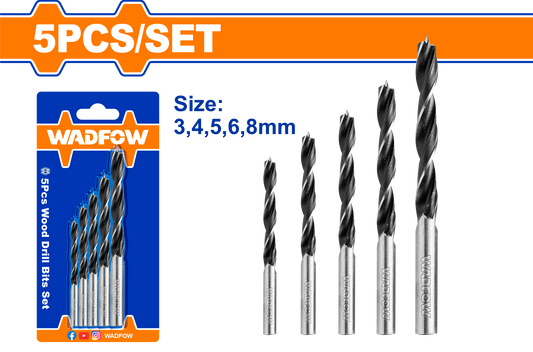 Wadfow Wood drill bits set 5 Piece WSJ3K01