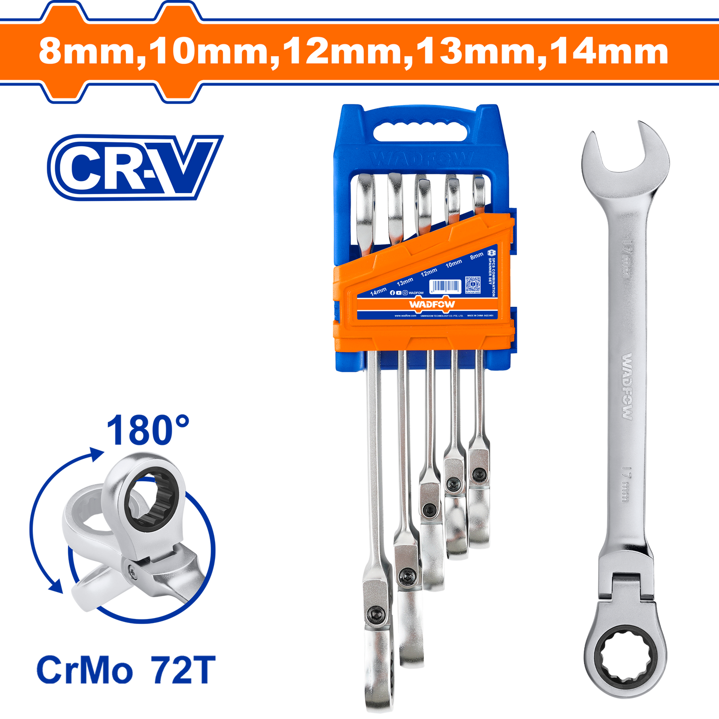 Wadfow Flexible ratchet spanner set 5 Piece WSP5205