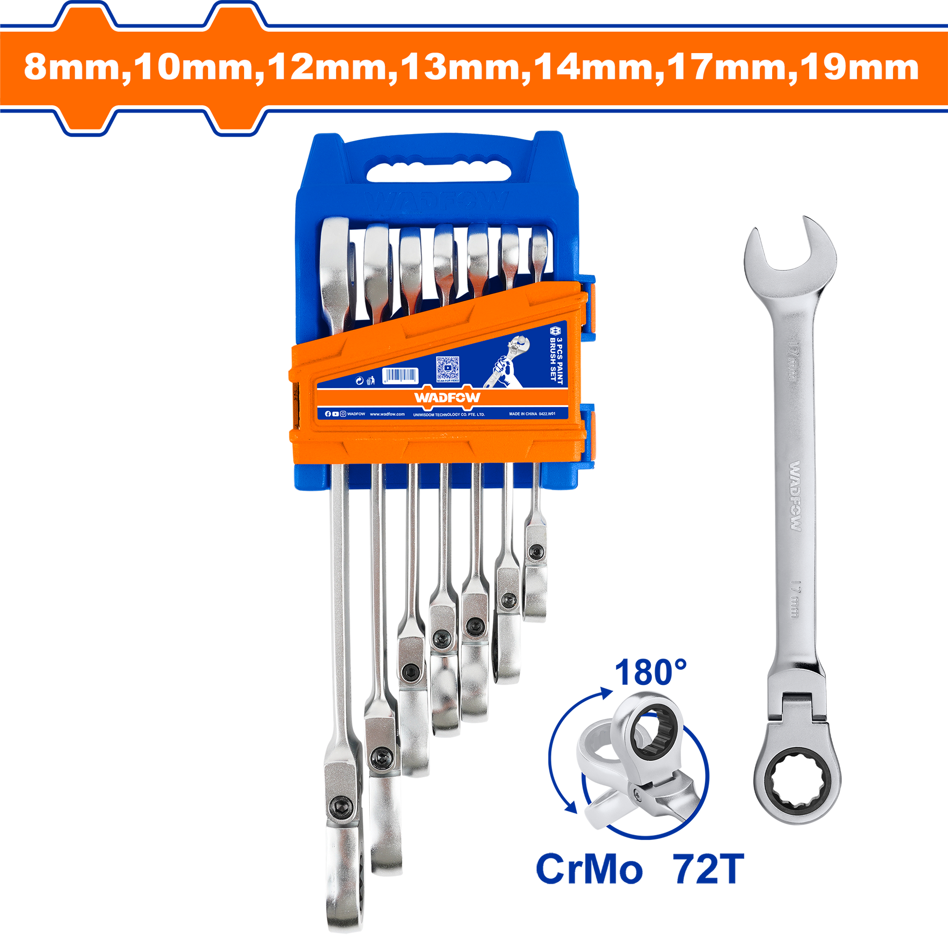 Wadfow Flexible ratchet spanner set 7 Piece WSP5207