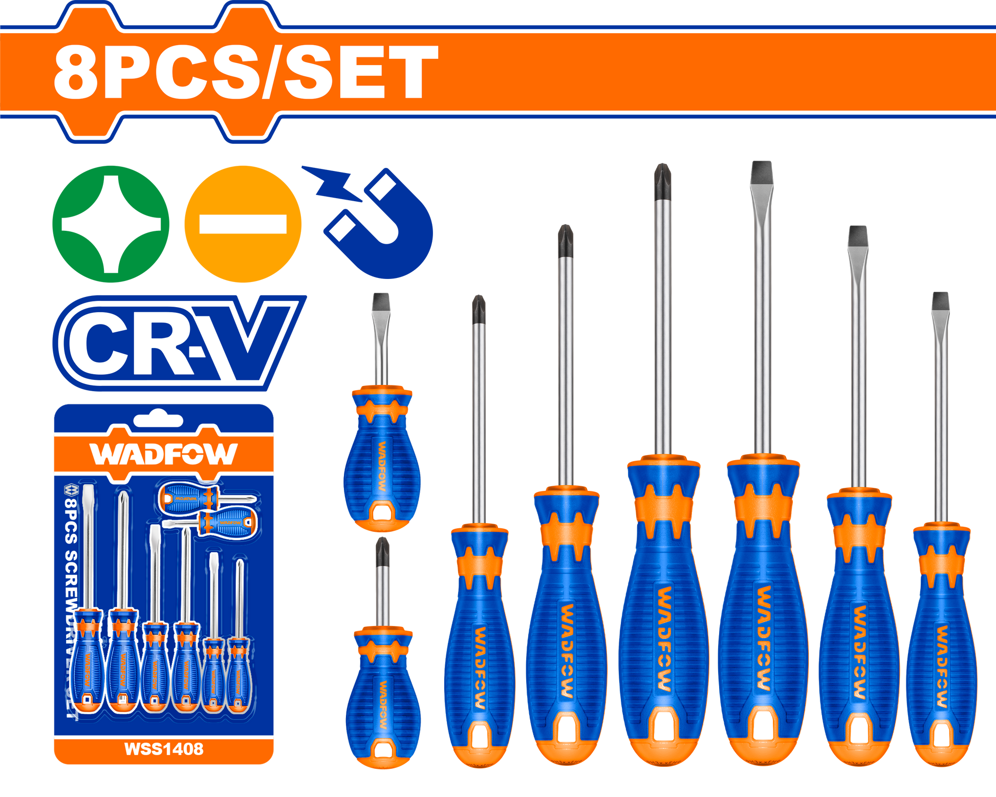 Wadfow Screwdriver set 8 Piece WSS1408