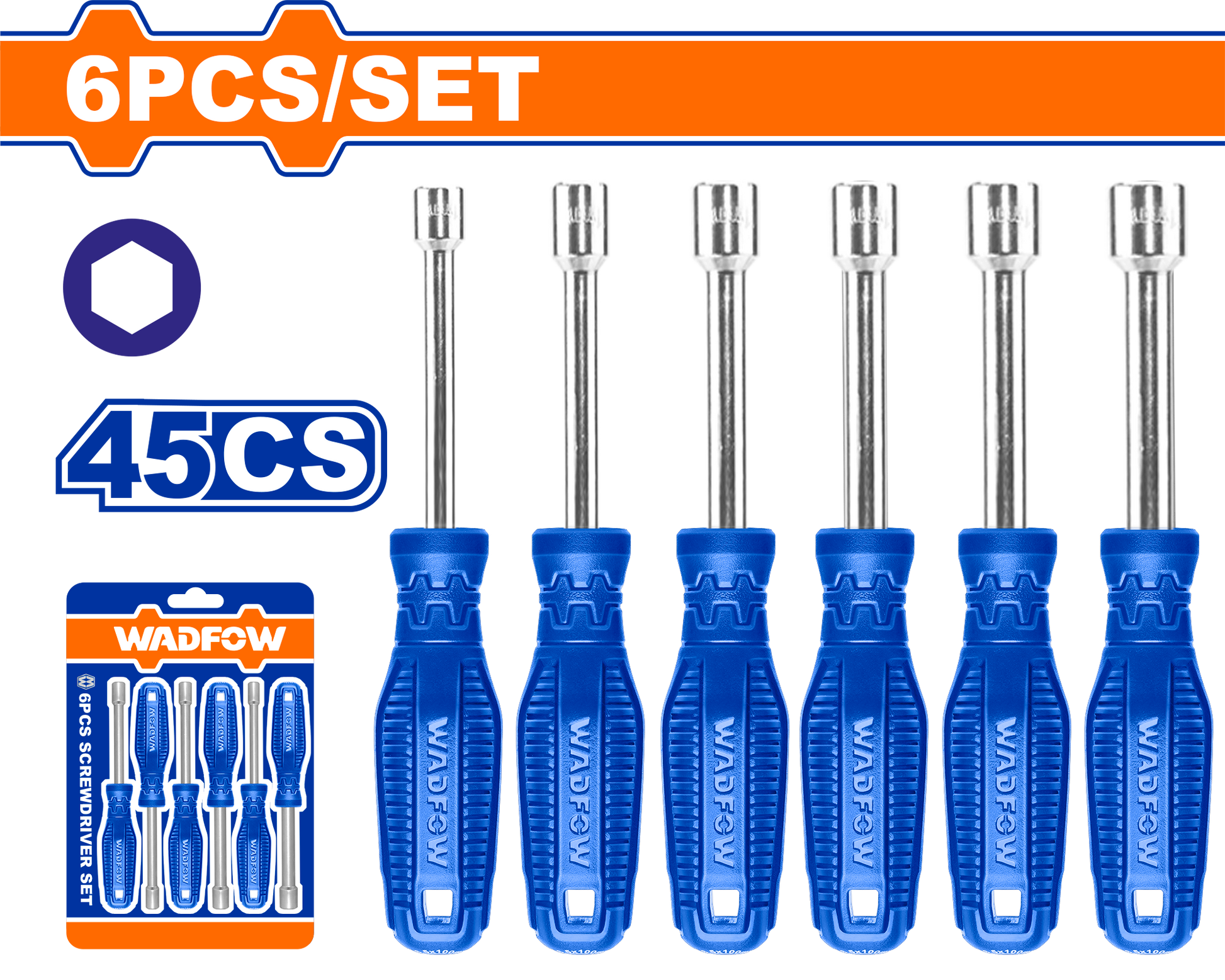 Wadfow Nut screwdriver set 6 Piece WSS24T6