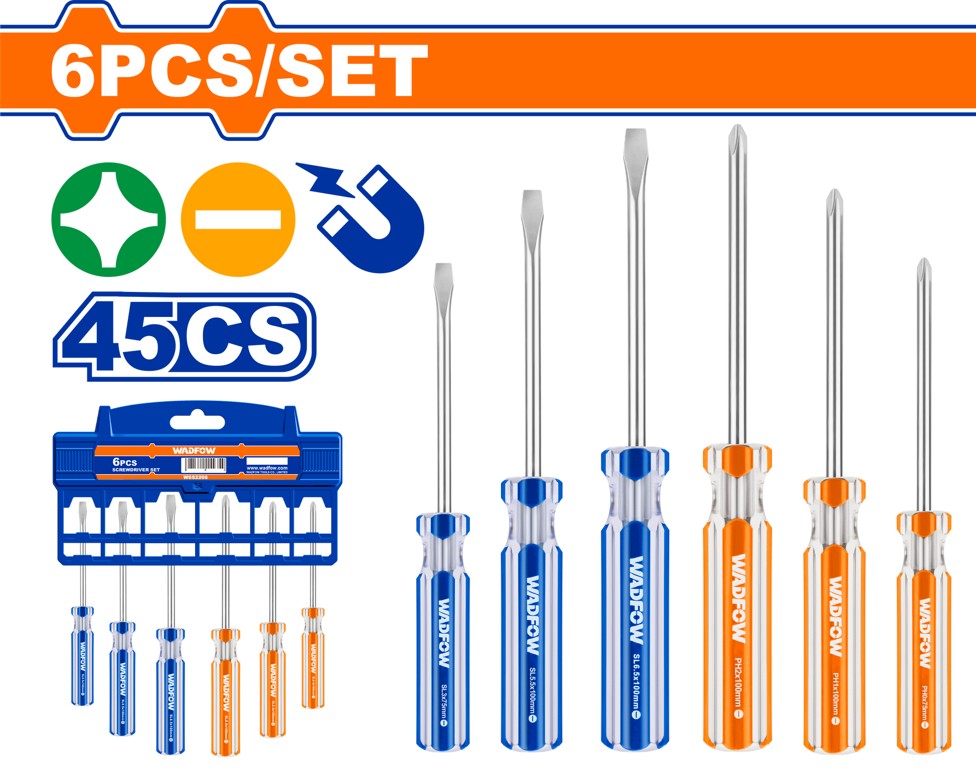 Wadfow Screwdriver set 6 Piece WSS3206