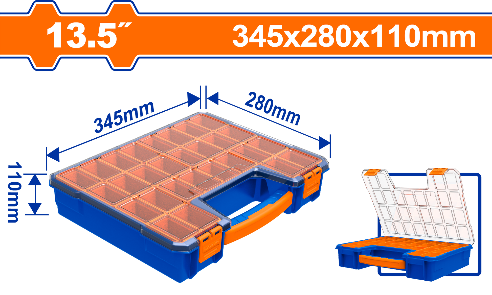 Wadfow Plastic Organizer 13.5" WTB1322