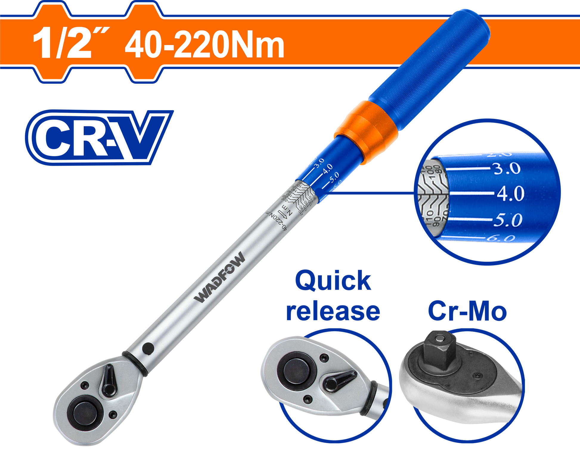 Wadfow Preset torque wrench 1/2" WWQ1D12
