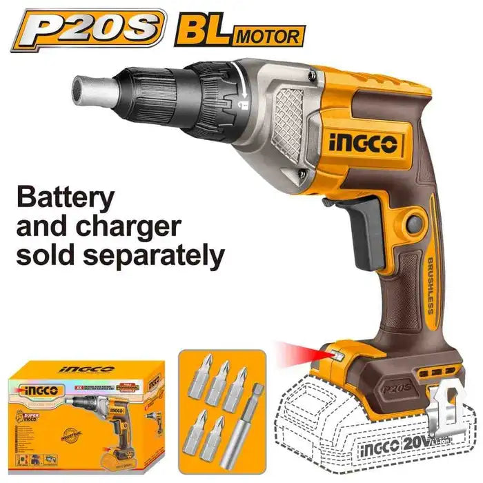 Ingco Cordless Drywall Screwdriver Brushless 20V (Tool Only