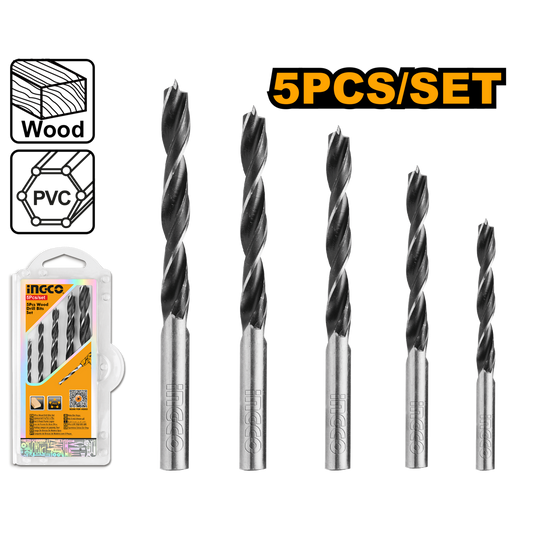 Ingco Wood Drill Bit Set 5Pcs