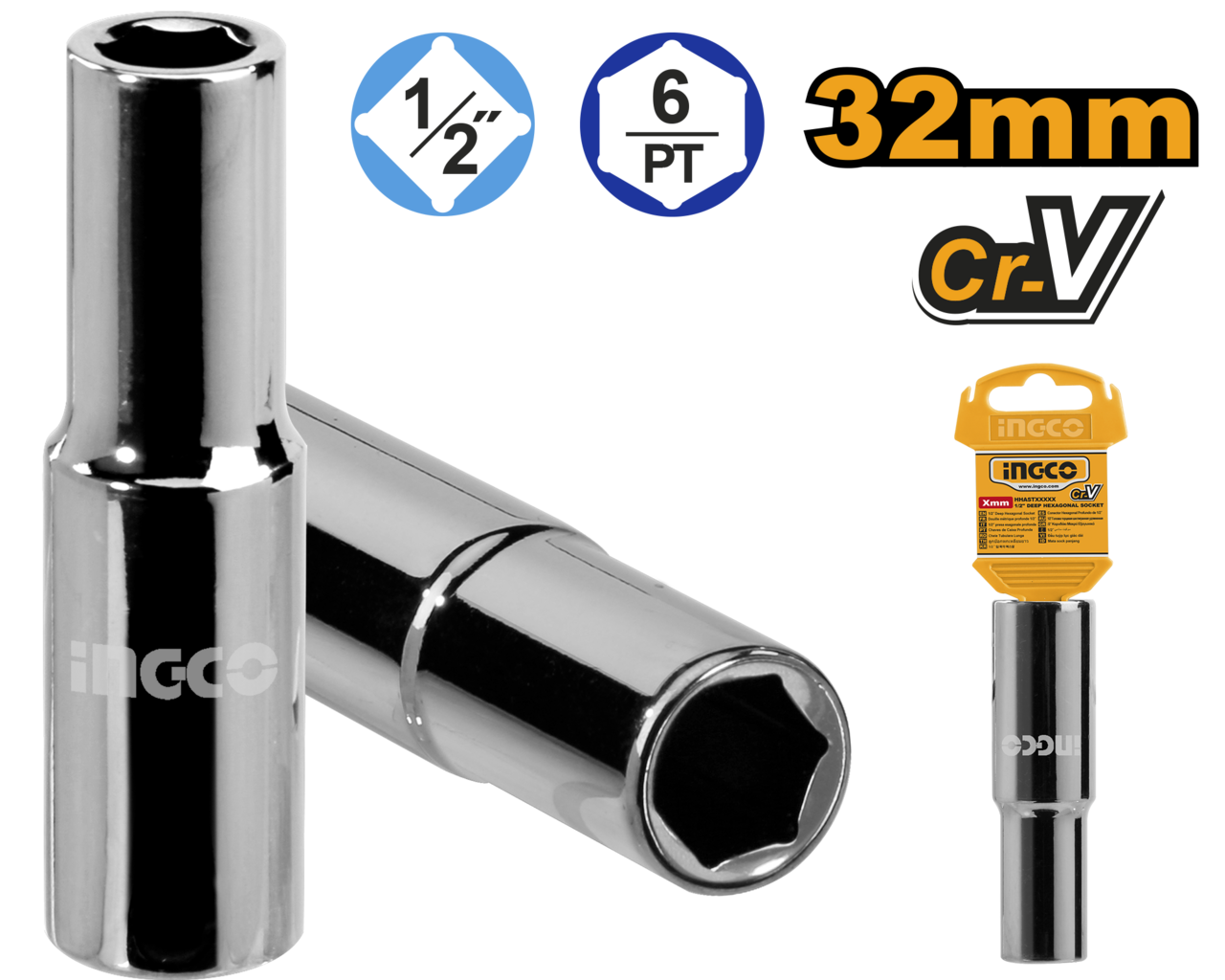 Ingco Deep Hex Socket 32mm