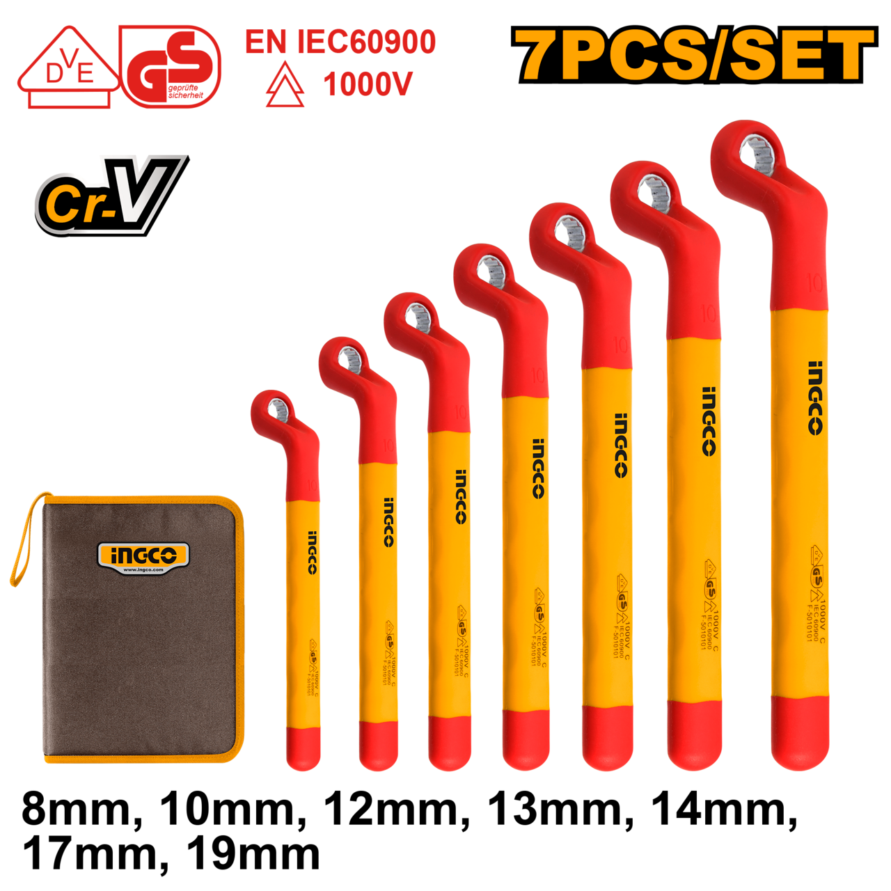 Ingco 7 Pieces insulated ring wrench set