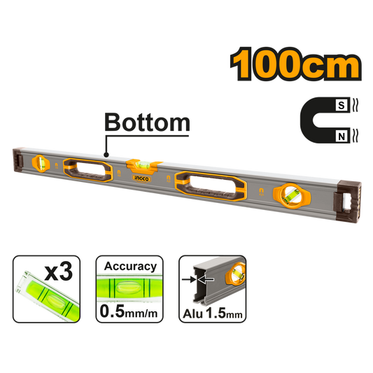 Ingco Aluminum Level With Magnet 1M
