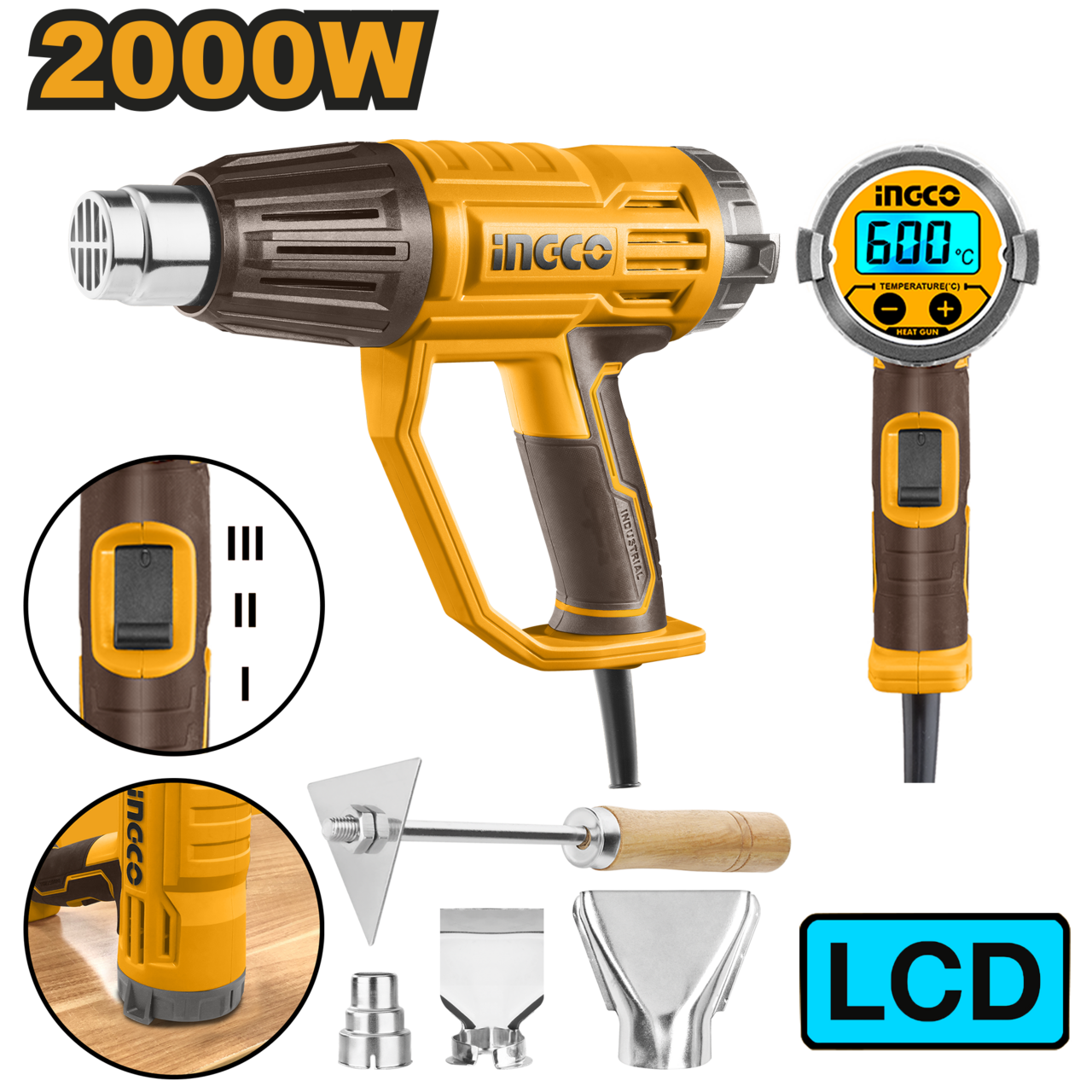 Ingco Heat Gun Digital 2000w