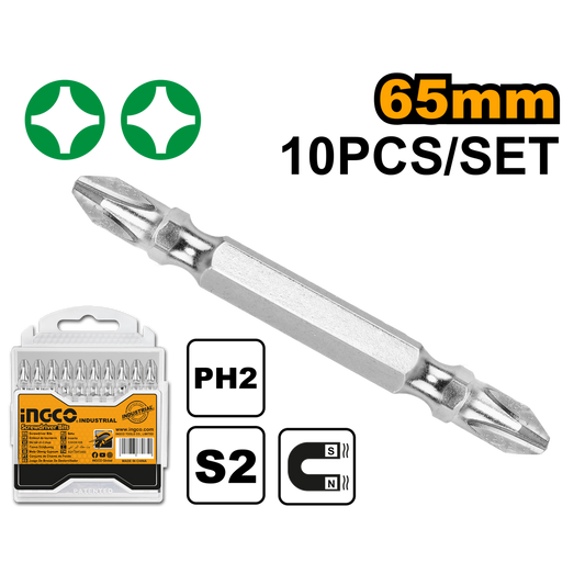 Ingco Screwdriver Bit 65mm 10Pcs PH2