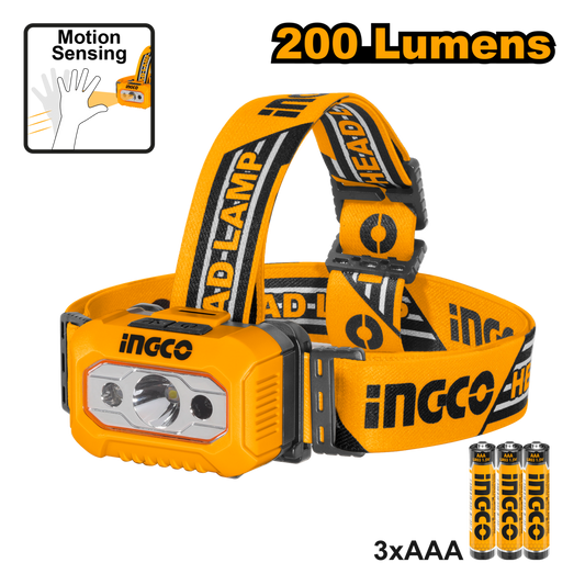 Ingco Headlamp 91m Beam 200 Lumen