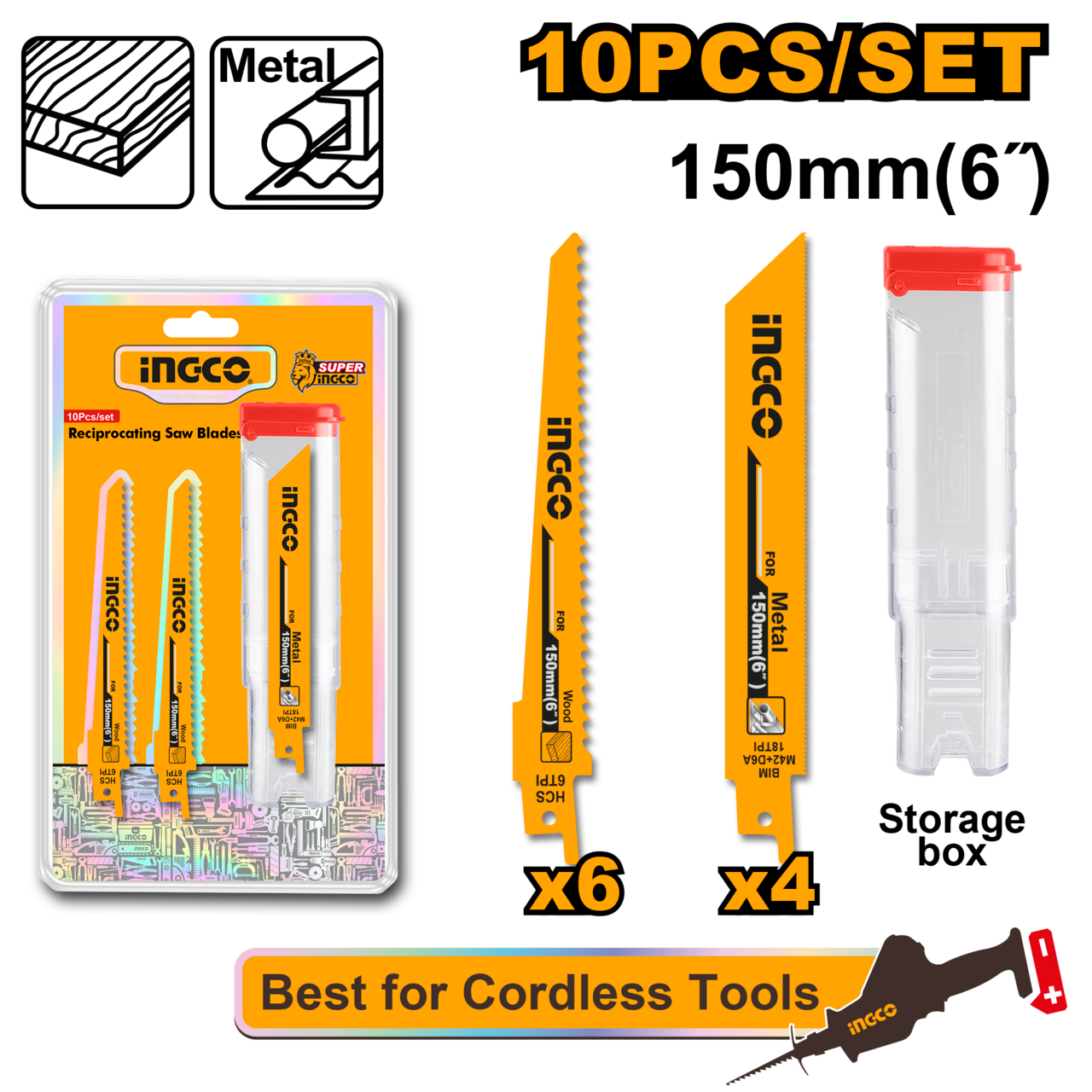 TOUGH MASTER Hacksaw Blades Pack Of 20 150mm 24 TPI Carbon Steel Blades For Junior Hacksaws TM-HSB6-20 ⋆ Firm Hold Tools