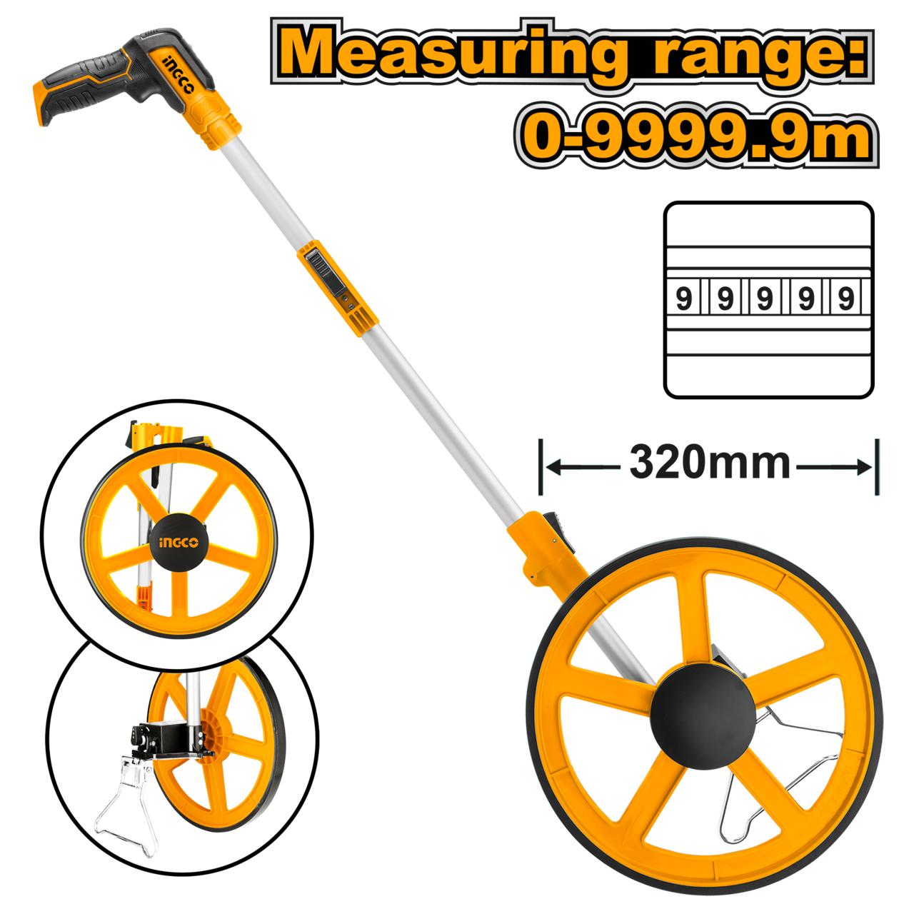 Ingco Measuring Wheel 0 - 9999.9m
