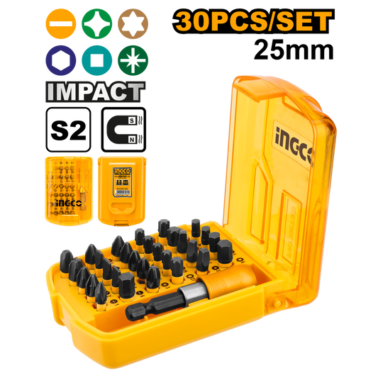 Ingco Impact screwdriver bits set 25mm 30Pcs
