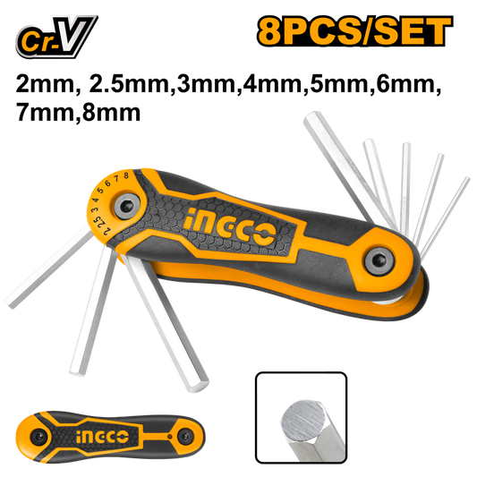 Ingco Hex Key Set 2mm - 8mm 8Pcs