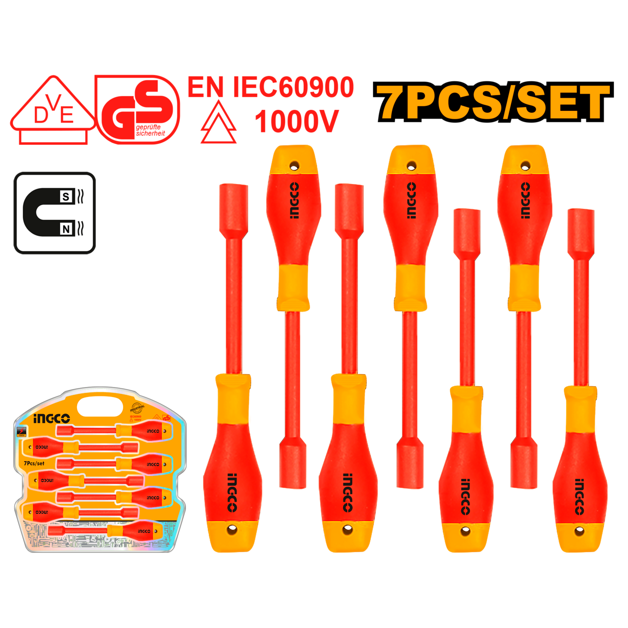 Ingco Insulated nut screwdriver set