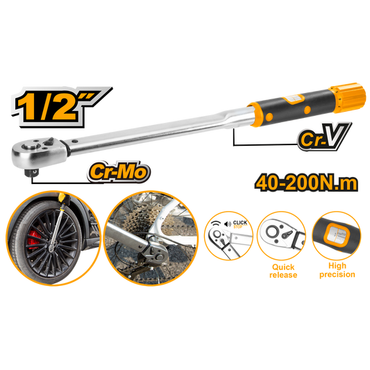 Ingco Torque Wrench 1/2" Dr 40nm - 200nm