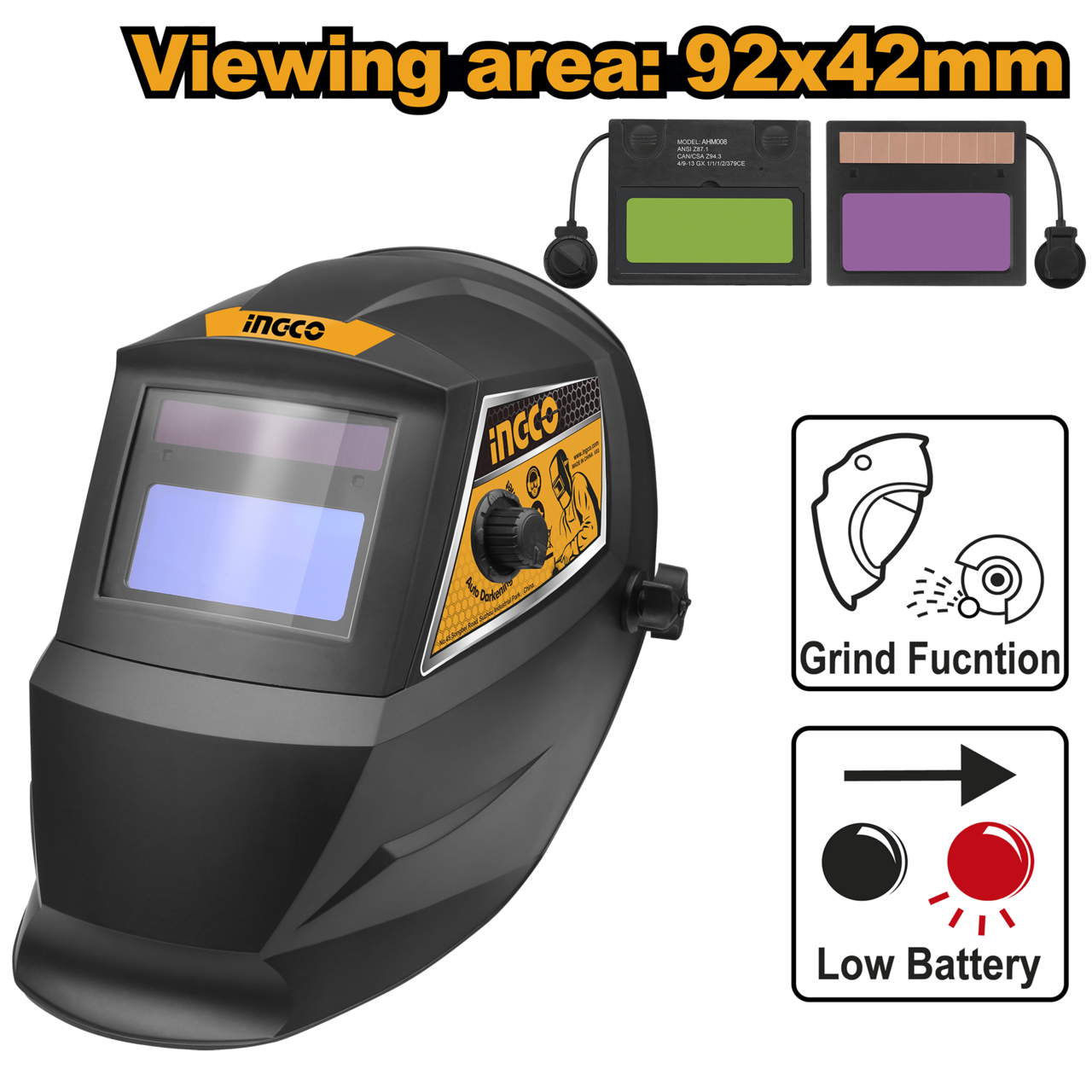 Ingco Auto Darkening Welding Helmet