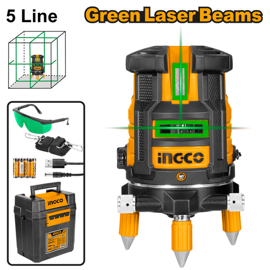 Ingco Self-Leveling Line Laser (Green Laser Beams)