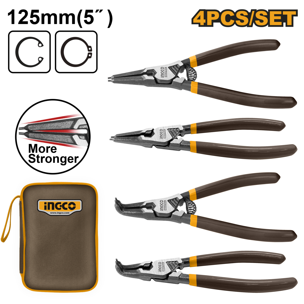Ingco 4 Pieces circlip pliers set