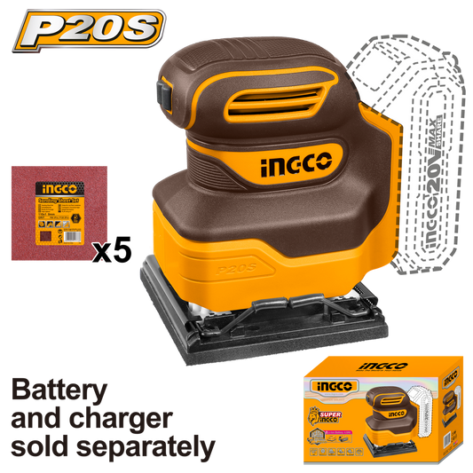 Ingco 20V Lithium-Ion sheet sander