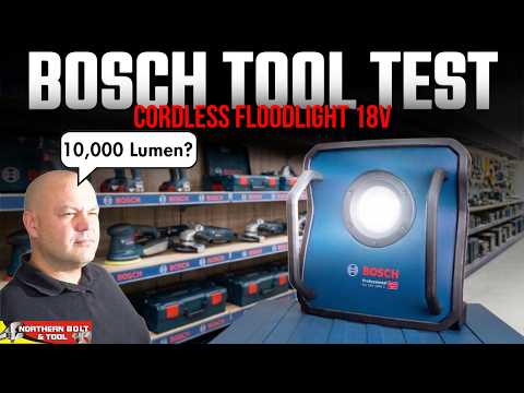 Testing the Bosch Cordless Flood Light 10 000 Lumen GLI 10000C (0601446900) - Video