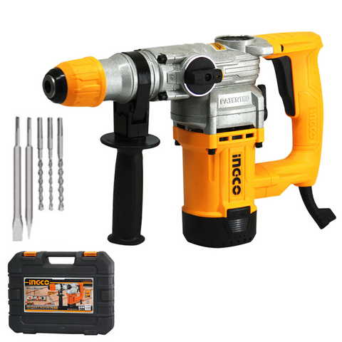 Ingco Rotary Hammer Drill 1050W with Drill Bits, Chisels & Carry Case RH10506