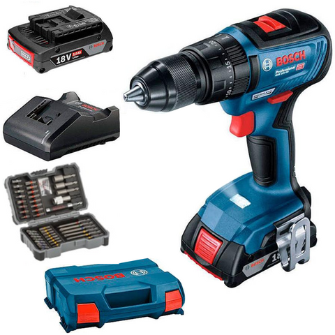 Bosch Professional Cordless Drill GSB 18V-50 Kit With 43 Piece Accessory Set 0615990M8K