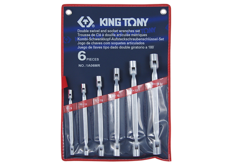 Spanner Set 6Pc Double Siwivel Socket 8-19Mm - King Tony freeshipping - Africa Tool Distributors