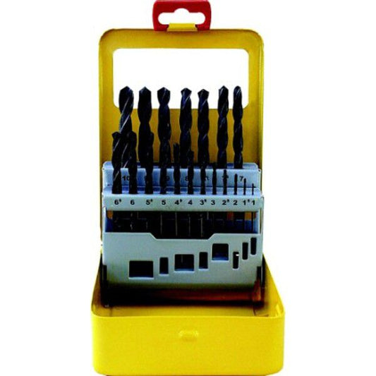 Tork Craft Drill Bit Set 19 Piece Roll Forged In Metal Case