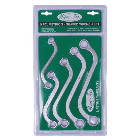 Wrench S-Shape 10-19MM 5PC - Micro-Tec