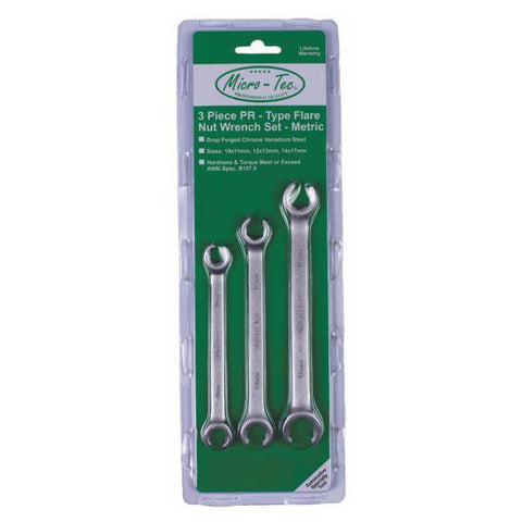 Wrench Flare Nut 10-17MM 3PC - Micro-Tec