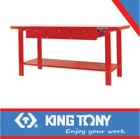 King Tony Workbench 3 Drawers 2000Mm Red