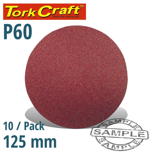 Sanding Disc 125Mm No Hole 60 Grit 10/Pack Hook And Loop
