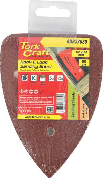 sanding tri - 80 grit 145 x 145 x 100mm 5/pack for tcms hook and loop