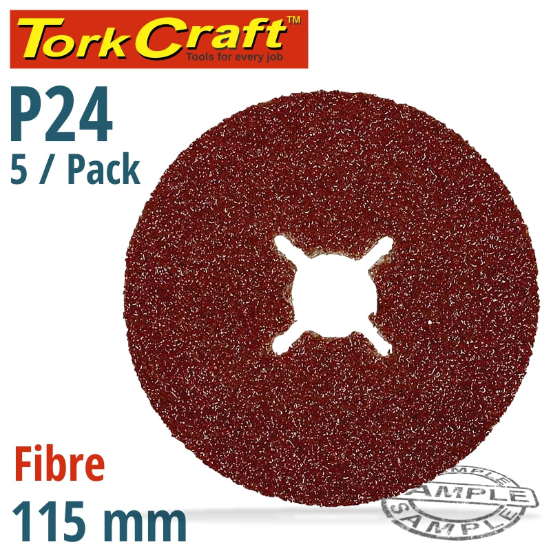 Fibre Disc 115Mm 24 Grit 5 Pack