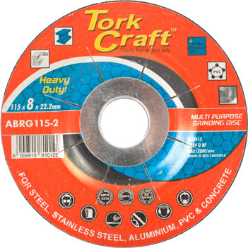 grinding disc multi purpose 115 x 8.0 x 22.2mm steel, s/steel, concret