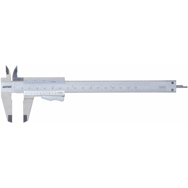 Accud CALIPER VERNIER 0-200MM 0.05MM ACC S/STEEL THUMB CLAMP