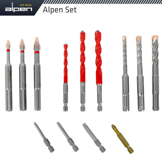 Drill-Screwset Kit 13 13 Pcs C Prot,Multi 6-Kant,Sds-Plus Force X4 Bit