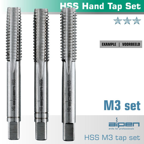 Hand Tap Set In Pouch M3 Hss 0.5Mm Pitch freeshipping - Africa Tool Distributors
