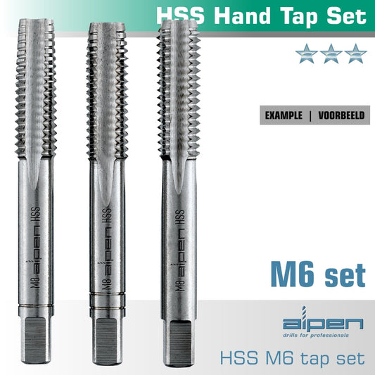 Hand Tap Set In Pouch M6 Hss 1.0Mm Pitch freeshipping - Africa Tool Distributors
