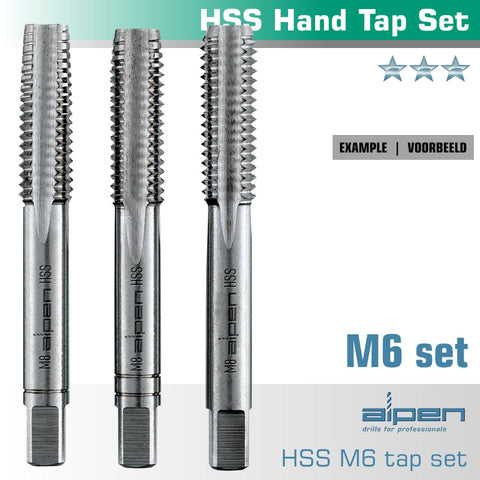 Hand Tap Set In Pouch M6 Hss 1.0Mm Pitch freeshipping - Africa Tool Distributors